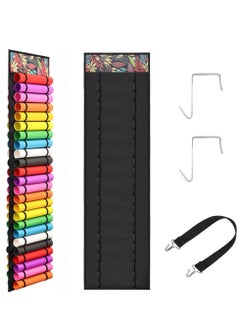 SYOSI Vinyl Roll Holder, 48 Colorfulleaf Compartments, Vinyl Storage Organizer Craft Vinyl Storage Rack Black Vinyl Rolls Storage Hanging Organizer Storage for Home Craft Room Door, Wall, Closet  - Image 1