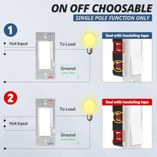 ThunderWay Digital Dimmer Light Switch, Single Pole/3-Way LED Slide Dimmer, for 300W Dimmable LED/CFL Lights and 700W Incandescent/Halogen, Wall Plate Included, 5 Pack, Matte White - Image 4