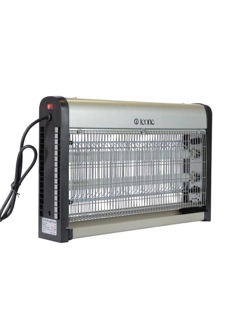 آيكون صاعق حشرات إيكون 39 واط، مصباحين 15 واط، يغطي حتى 100 متر مربع، هيكل من الألمنيوم وABS مقاوم للصدأ، فعال وآمن للقضاء على البعوض والذباب داخليًا وخارجيًا - Image 1