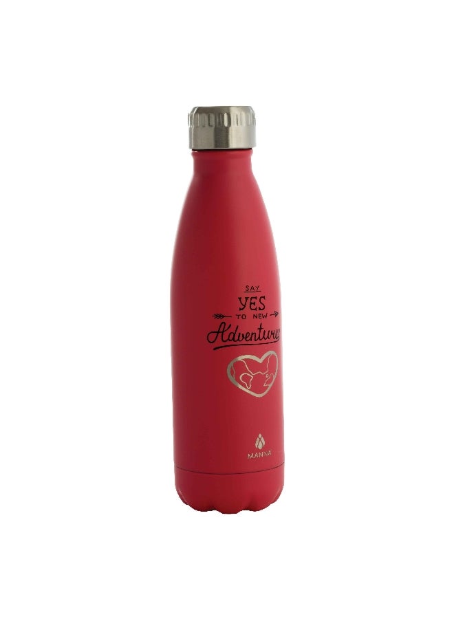 MANNA Adventure Double-Walled Insulated Stainless Steel Water Bottle Pink 500 ml - Image 2