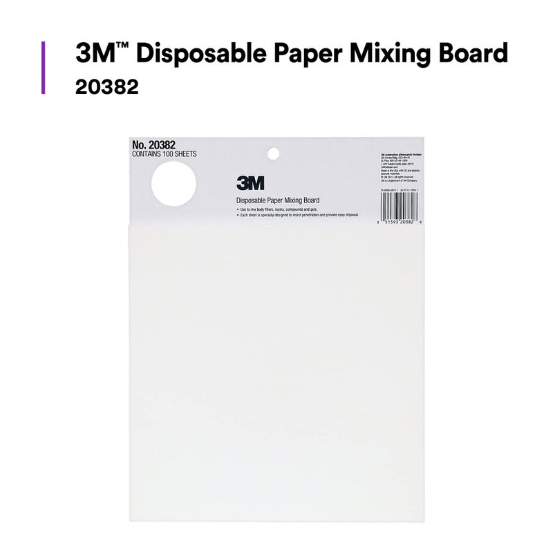 3M Disposable Paper Mixing Board 20382, Non Porous, Solvent Resistant, Non Soak, Large Sheet, 10 in x 13 in, 100 Sheets/Board - Image 3