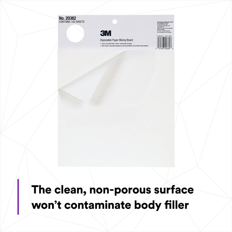 3M Disposable Paper Mixing Board 20382, Non Porous, Solvent Resistant, Non Soak, Large Sheet, 10 in x 13 in, 100 Sheets/Board - Image 4