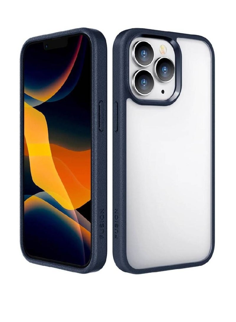 vesus Protective Shock Absorption Rubber Bumper Transparent Hard Back Clear Cover For iPhone 14 Pro Max Blue - Image 1