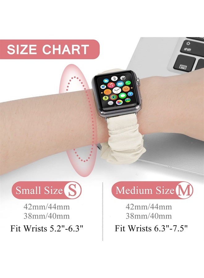 MEULOT Scrunchie Watch Bands for Women Compatible with Apple Watch Bands Series 8 7 6 5 4 3 2 1 SE, Soft Elastic Replacement Wristband for iWatch Bands 38mm 40mm 41mm 42mm 44mm 45mm (Star 4M)