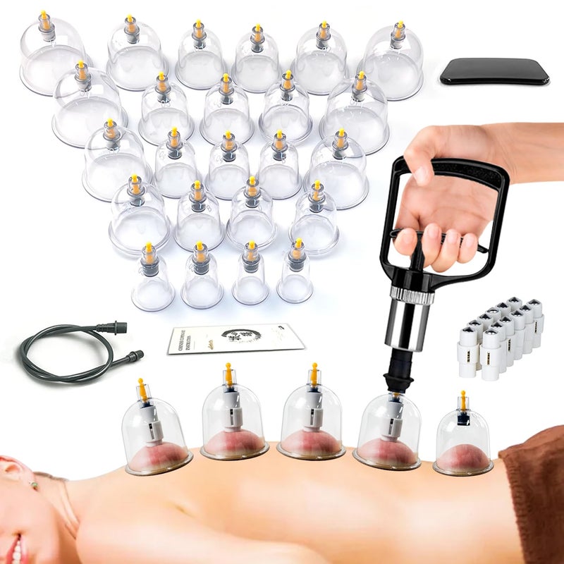 AIKOTOO Cupping Set Massage Therapy Cups Cupping Kit for Body Cellulite 24 Suction Cups - Image 1
