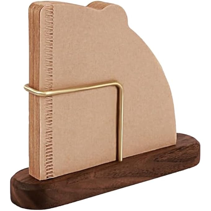 Bukela Coffee Filter Holder Storage Black Walnut Brass Rack Container For Bar Home Office Compatible With 124V60 Filters Convenient - Image 2