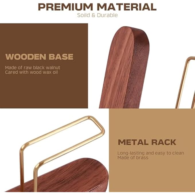 Bukela Coffee Filter Holder Storage Black Walnut Brass Rack Container For Bar Home Office Compatible With 124V60 Filters Convenient - Image 4