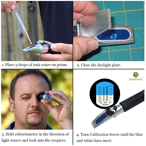 SunGrow Measure Salinity of Water with Aquarium Refractometer, Remarkable Accuracy, Easy Reading - Image 5