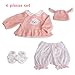 EKOKIZ Reborn Baby Dolls Clothes Girl Pink Sheep Friends Doll Clothes 1722 Inches Outfit Accessories Set for Reborn Baby Dolls Girl - Image 4