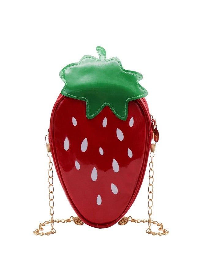 WisePoint Strawberry Purse for Women and Girls, Soft Strawberry Crossbody Bag with Chain Strap, Strawberry Bag Novelty Purse (red) - Image 1