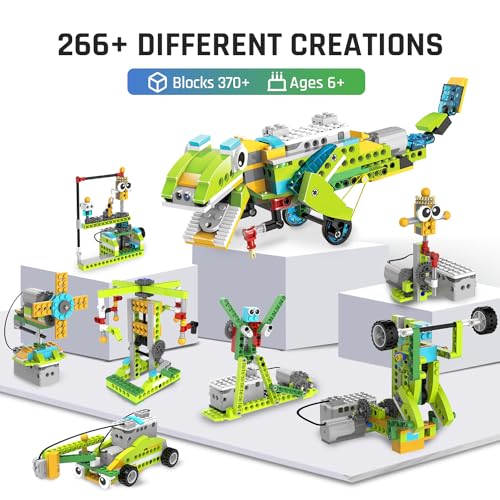 makerzoid Coding Robot Toy for Kids 6+, 100+ in 1 APP Control Robots Building Toys, Programmable Scratch Coding Kit with 23 Video Courses,Birthday Children's Day Gift for Kids (370 Blocks) - Image 2