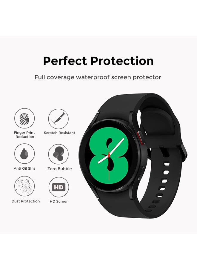 O Ozone Protector Compatible for Samsung Galaxy Watch 4 44mm Tempered Glass Screen Protector Shock Proof [2 Per Pack] HD Glass Protector - Black  - Image 3