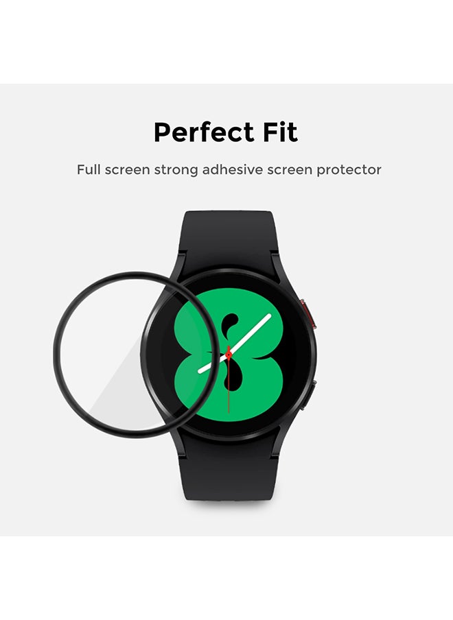 O Ozone Protector Compatible for Samsung Galaxy Watch 4 44mm Tempered Glass Screen Protector Shock Proof [2 Per Pack] HD Glass Protector - Black  - Image 2