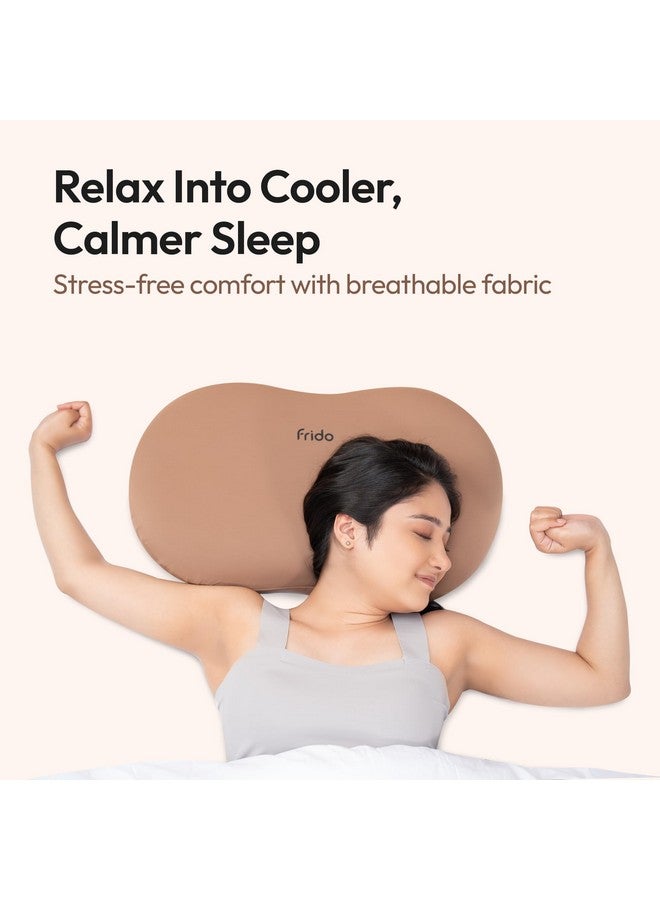 Frido وسادة فريدو العناق | قابلة للتنفس ورغوة الذاكرة فائقة النعومة | دعم النوم للبالغين | أفضل وسادة للعناق للذين ينامون على الجانب والسفر | مضادة للتجعد وصديقة للبشرة - بني موكا - Image 5