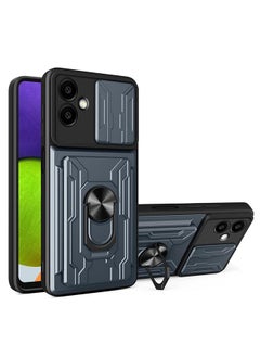 For Samsung Galaxy A06 Sliding Camshield TPU+PC Phone Case with Card Slot(Grey)