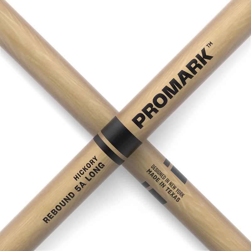 ProMark عصا الطبول برو مارك ريبوند 5A طويلة من خشب الهكوري، طرف خشب البلوط، زوج واحد - Image 5