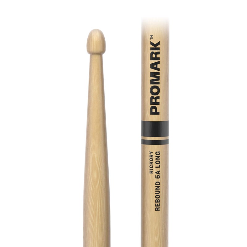 ProMark عصا الطبول برو مارك ريبوند 5A طويلة من خشب الهكوري، طرف خشب البلوط، زوج واحد - Image 2