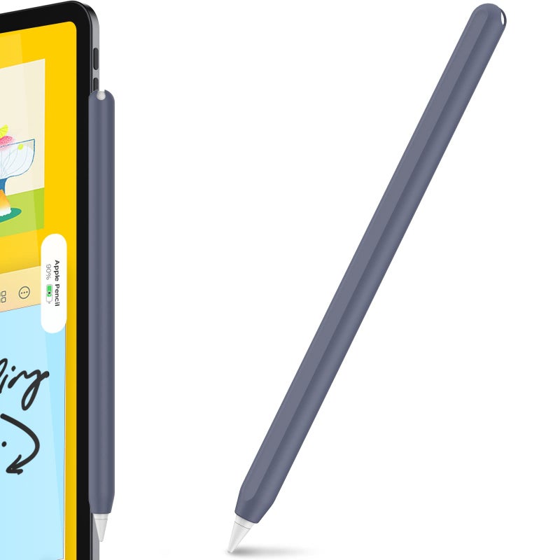 AhaStyle Silicone Case for Apple Pencil 2nd Generation Apple Pencil Pro 2024 Sleeve Skin Ultra Thin Apple Pencil Protective Cover Compatible with Magnetic Charging and Double Tap Midnight Blue - Image 3