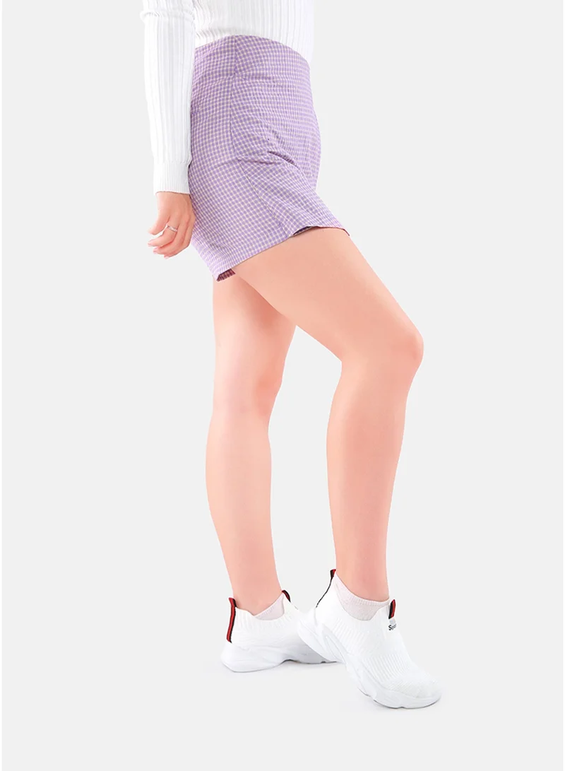 London Rag London Rag Lilac Checkered High Low Skorts