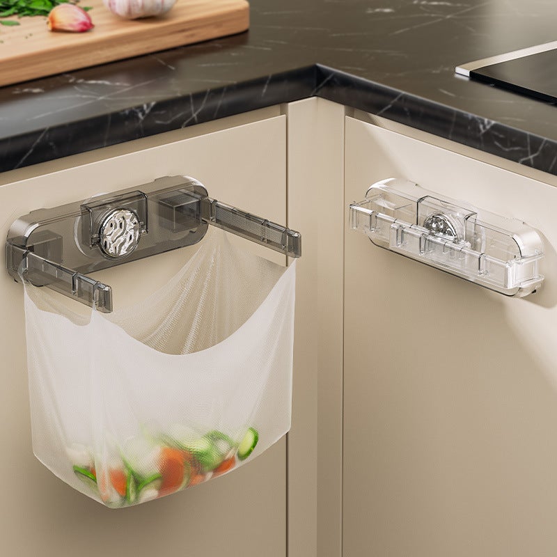حامل كيس القمامة بكوب شفط – سلة مهملات مطوية مثبتة على الحائط للمطبخ - Image 2
