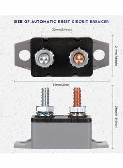 SYOSI Circuit Breaker, 4 Pieces Dc 50A 12V - 24V Automatic Reset Circuit Breakers  with Cover Stud Bolt for Automotive and More  - Image 5