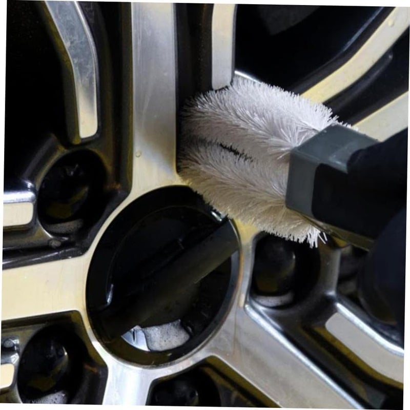 Car Lug Nut Brush and Wheel Cleaning Brush with Handle for Automotive Rim and Lug Nut Cleaning Sturdy Car Wash Tool and Tire Maintenance - Image 3