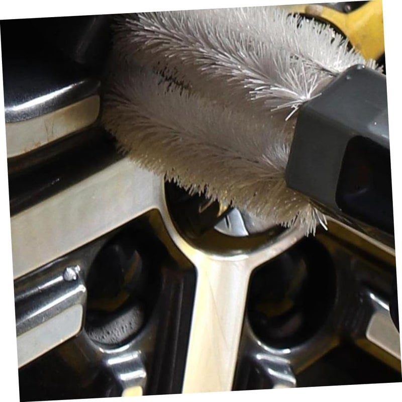 Car Lug Nut Brush and Wheel Cleaning Brush with Handle for Automotive Rim and Lug Nut Cleaning Sturdy Car Wash Tool and Tire Maintenance - Image 4