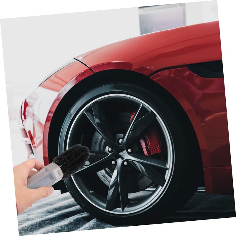 Car Lug Nut Brush and Wheel Cleaning Brush with Handle for Automotive Rim and Lug Nut Cleaning Sturdy Car Wash Tool and Tire Maintenance - Image 5