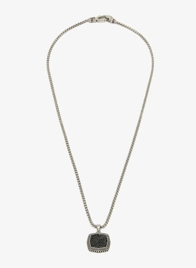 GUESS 26 Inch Octagon Pave Necklace