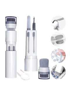 6 in 1 Cleaner Kit for Airpods 1 2 3 Pro Headphones Earbuds and Case & Keyboard Cleaner Kit with Brush and Soft Flocking Pen, Multi-Function Cleaner Kit for Earphones Keyboard Phone Camera