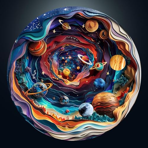 Masseruon 1000 Piece Puzzle for Adults 266 266in Universe Puzzle for Adults 1000 Pieces Flat Puzzles with 3D Visual Effect When Completed Adult Puzzles Games - Image 1