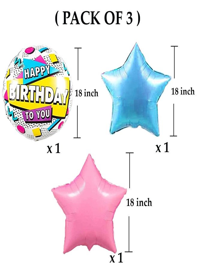 AMFIN® Happy Birthday To You Balloon/Happy Birthday Round Balloons/Happy Birthday Foil Round Balloon/Star Balloons For Birthday/Star Balloons For Decoration - Multi - Image 2