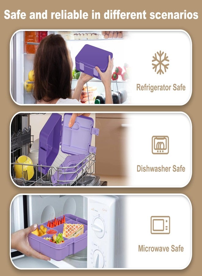 JOOPETALK Chill Bento Lunch Box for Kids Adult with Ice Pack,6-Compartment Reusable Leak-proof Lunch Container for Girls Boys to School,Keep Food Cold&Fresh,Dishwasher & Freezer Safe - Image 4