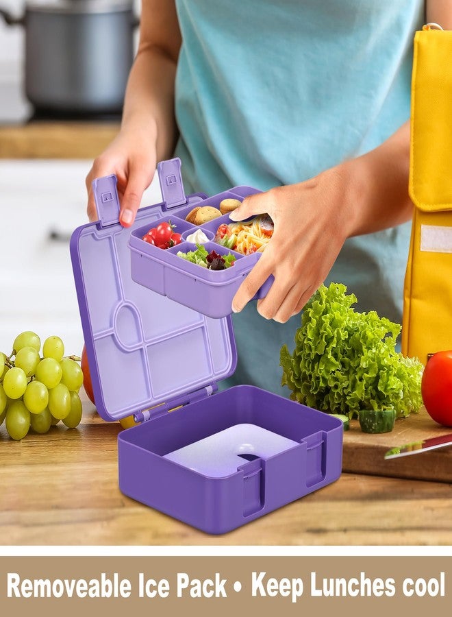 JOOPETALK Chill Bento Lunch Box for Kids Adult with Ice Pack,6-Compartment Reusable Leak-proof Lunch Container for Girls Boys to School,Keep Food Cold&Fresh,Dishwasher & Freezer Safe - Image 2