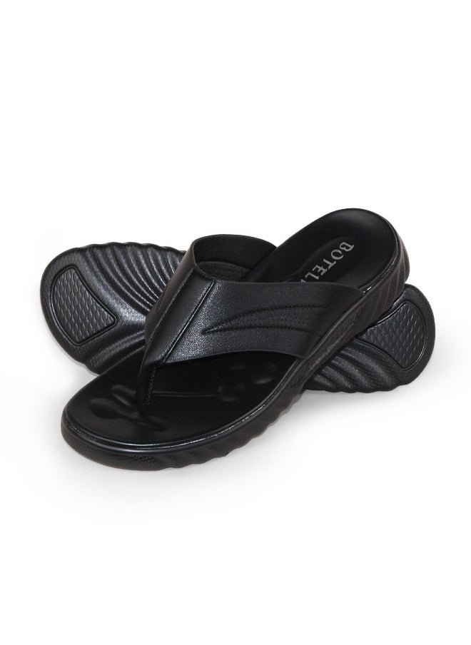 BOTELI Men Genuine Leather Flip Flop Soft Outsole Latest Design Men Slides Flat Footwear Size 40-45 Sandals  - Image 1