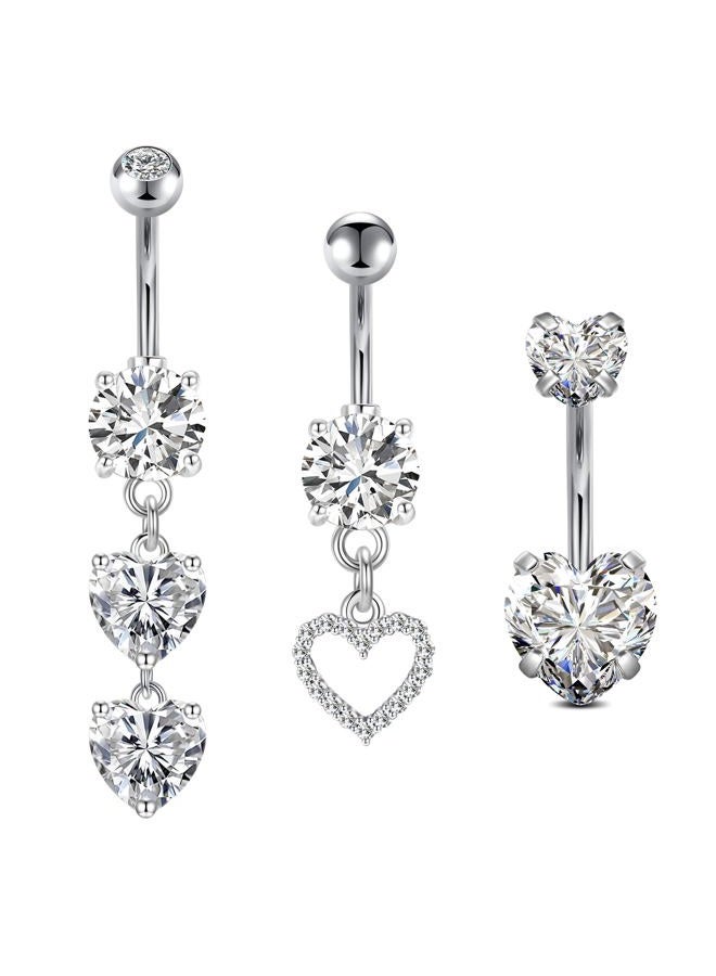 VCMART Belly Button Ring Belly Button Piercing Surgical Steel Belly Rings 14G Belly Button Rings Belly Navel Rings Piercing Jewelry, Metal, stainless-steel - Image 1