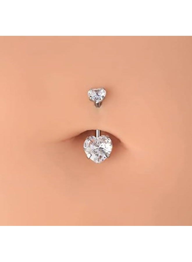 VCMART Belly Button Ring Belly Button Piercing Surgical Steel Belly Rings 14G Belly Button Rings Belly Navel Rings Piercing Jewelry, Metal, stainless-steel - Image 3