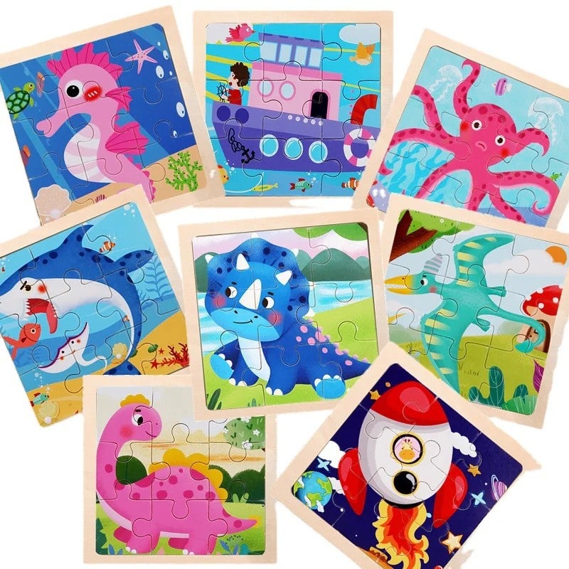 Bluejw Hot Cheap 9pcs Jigsaw Puzzles Wooden 3d Puzzle Game Montessori Brinquedos Educativos Educational Toys Hobbies  Popular Kids - Image 3