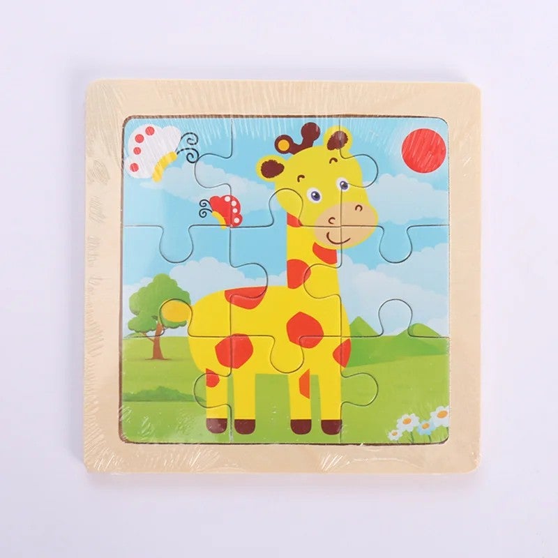 Bluejw Hot Cheap 9pcs Jigsaw Puzzles Wooden 3d Puzzle Game Montessori Brinquedos Educativos Educational Toys Hobbies  Popular Kids - Image 1