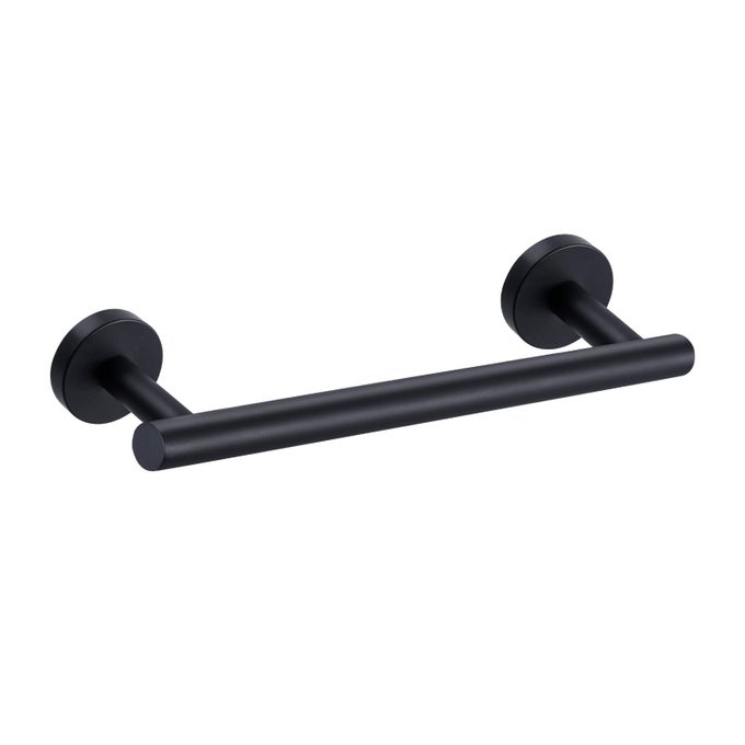 MATTE BLACK BATH HAND TOWEL BAR SINGLE BARS TOWEL RACK ROD CLASSIC WALL MOUNTED STAINLESS STEEL BATHROOM TOWEL BAR TOILET KITCHEN TOWEL SHELF SINGLE LAYER12INCH