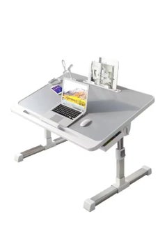 ARCOON Laptop Bed Tray Desk, Adjustable Laptop Stand for Bed, Foldable Legs, 4-Port USB Hub, Storage Drawer, Notebook Tray Breakfast Reading Desk for Working Writing Drawing