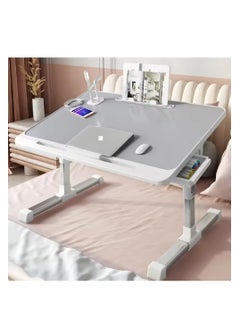 ARCOON ARCOON Laptop Bed Tray Desk, Adjustable Laptop Stand for Bed, Foldable Legs, 4-Port USB Hub, Storage Drawer, Notebook Tray Breakfast Reading Desk for Working Writing Drawing  - Image 4
