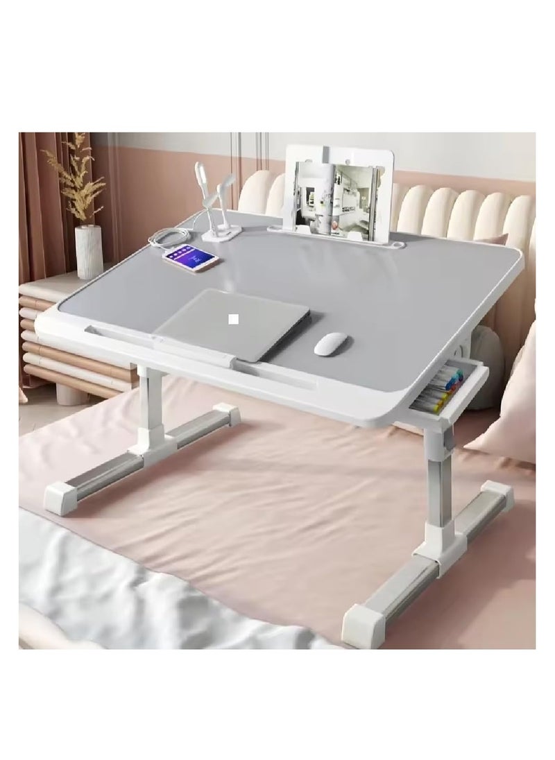 ARCOON - ARCOON Laptop Bed Tray Desk, Adjustable Laptop Stand for Bed, Foldable Legs, 4-Port USB Hub, Storage Drawer, Notebook Tray Breakfast Reading Desk for Working Writing Drawing - Image 1