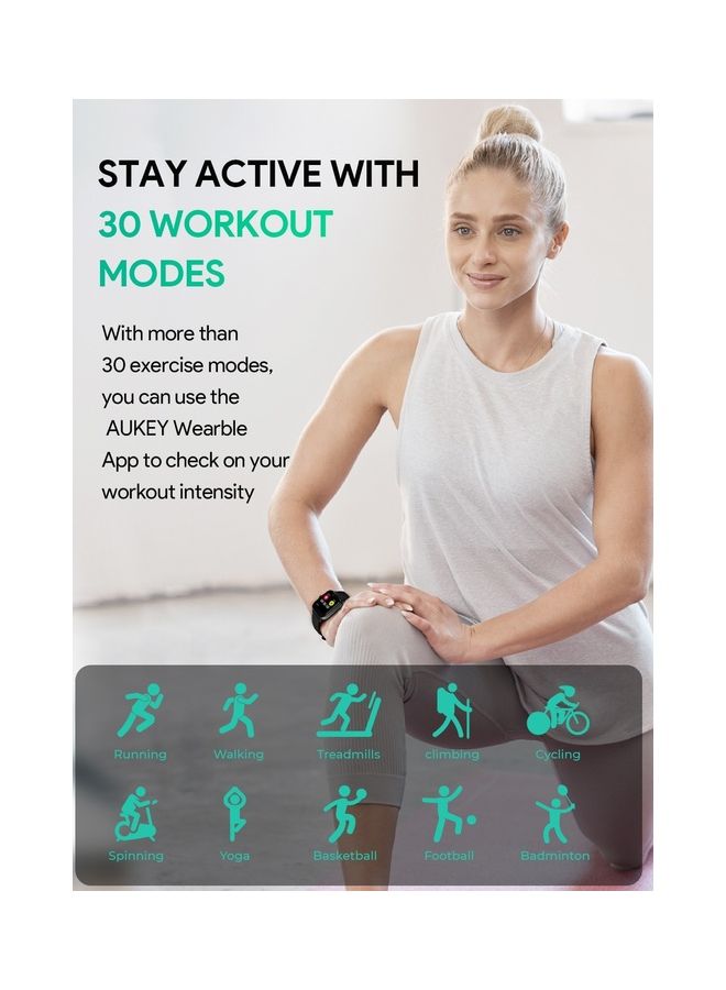 Aukey Smartwatch with Calling Function, 1.69-inch TFT LCD display, IP68 Waterproof, 12 Days Battery Life Fitness Tracker with Sport & Health tracking & Customize faces SW-1P Gray - Image 4