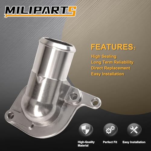 MILIPARTS Thermostat Housing Compatible with 1998-2003 Cadillac Escalade Chevy Avalanche Chevy Camaro Express 1500 2500 3500 Silverado Suburban GMC Envoy Sierra Pontiac 5.3L 6.0L OE 125712618 - Image 4
