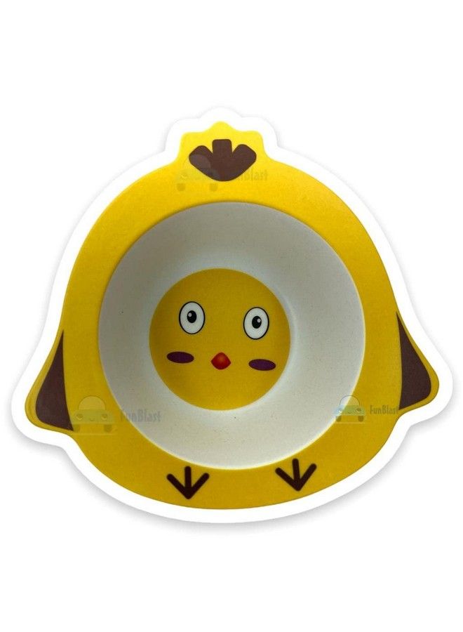 FunBlast وعاء تغذية للأطفال بتصميم دجاج صديق للبيئة من ألياف البامبو للأطفال؛ أدوات تغذية للأطفال والأطفال الصغار (متعدد الألوان؛ 1 قطعة) - Image 2