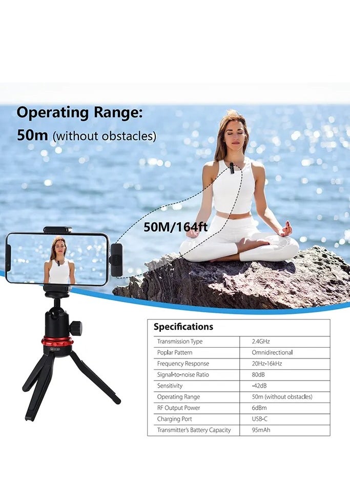 BOYA BY-V10 Ultracompact Wireless Microphone System with USB-C for Mobile (2.4 GHz)