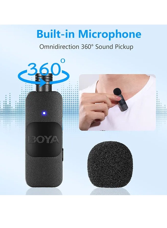 BOYA BY-V10 Ultracompact Wireless Microphone System with USB-C for Mobile (2.4 GHz)
