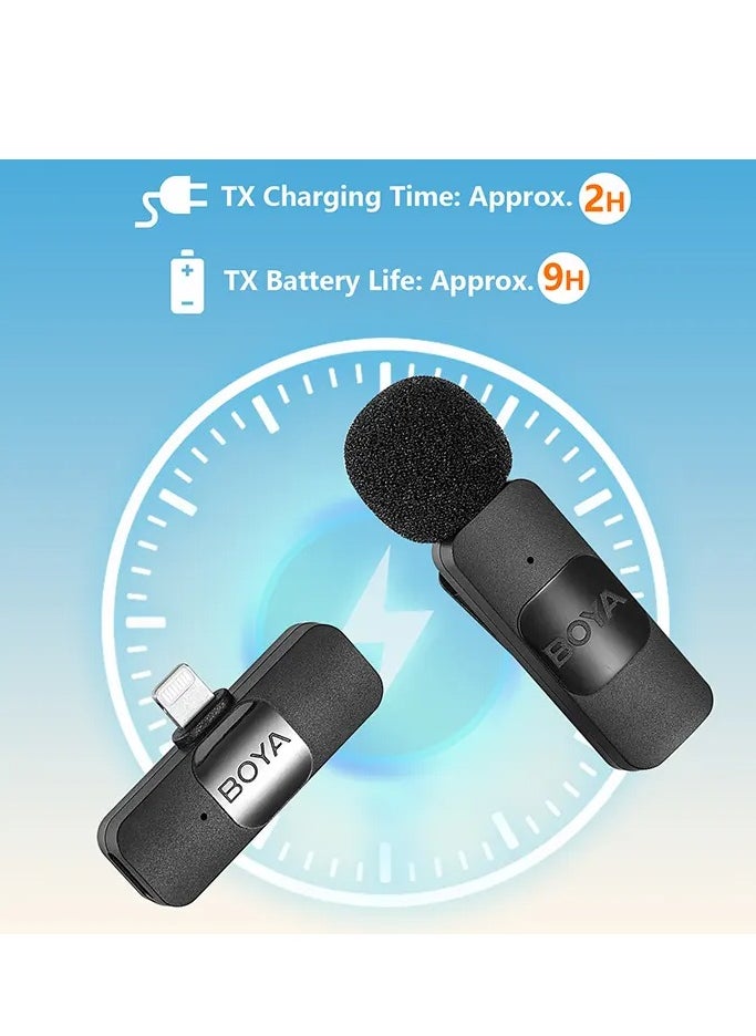 BOYA BY-V10 Ultracompact Wireless Microphone System with USB-C for Mobile (2.4 GHz)