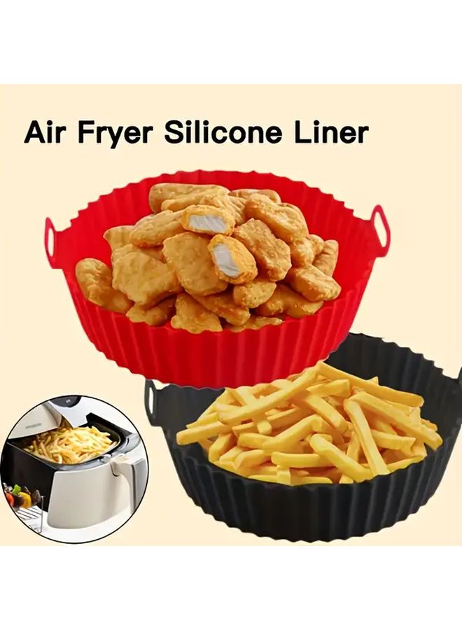 Blue Reusable Silicone Air Fryer Liner Non Stick Easy Clean Baking Roasting Microwave Safe - Image 2